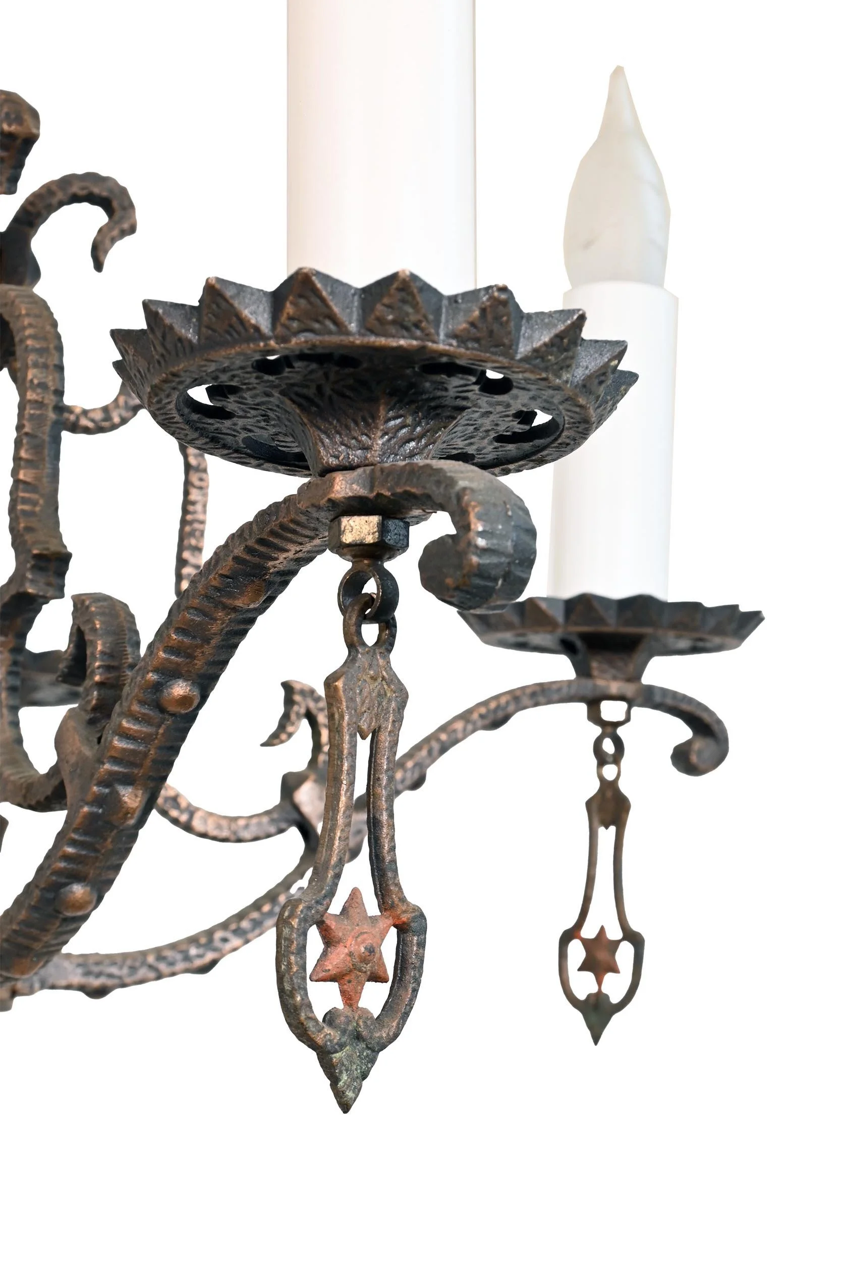 moe bridges 5 candle bronze tudor chandelier — Architectural Antiques
